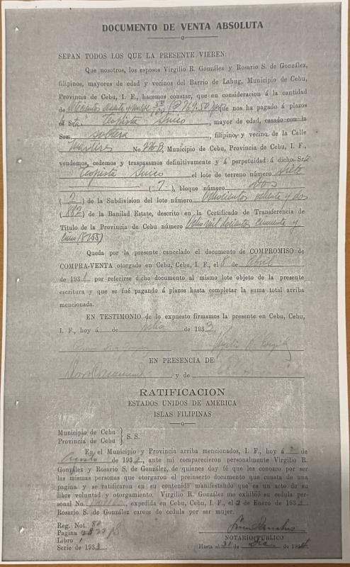 Annex AF: Virgilio - 1933 DOAS Rosario